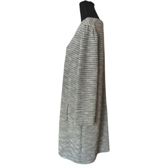 Gap Black White Silver Houndstooth Long Sleeve A-line Career Shift Dress Size XL - Picture 3 of 9